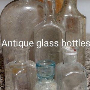 Antique glass bottles
